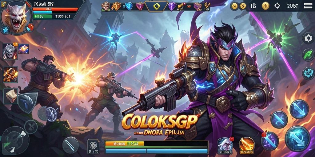 Gameplay seru COLOKSGP dengan pertarungan tim yang intens.