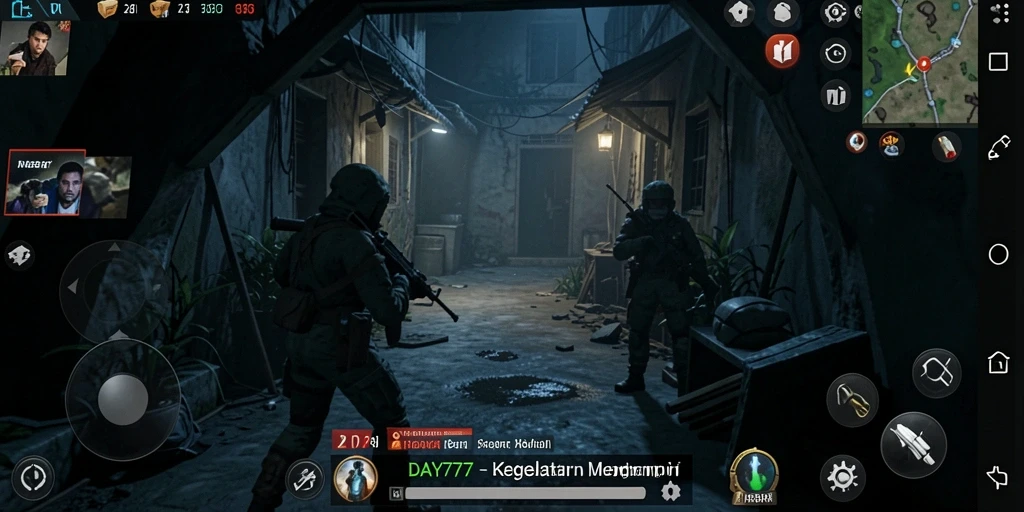 Tampilan gameplay DAY777 yang mencekam menampilkan suasana horor yang mencekat.