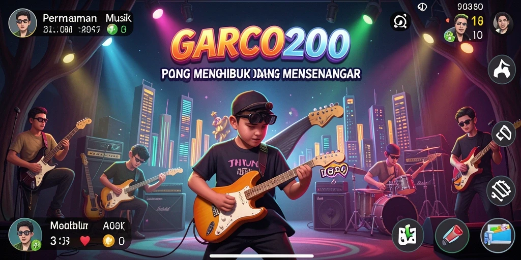 Tampilan gameplay seru dari GARCO200 dengan berbagai lagu.