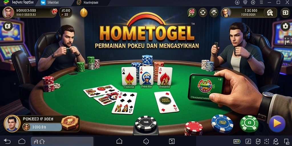 Tampilan permainan Poker yang mendebarkan dan interaktif.