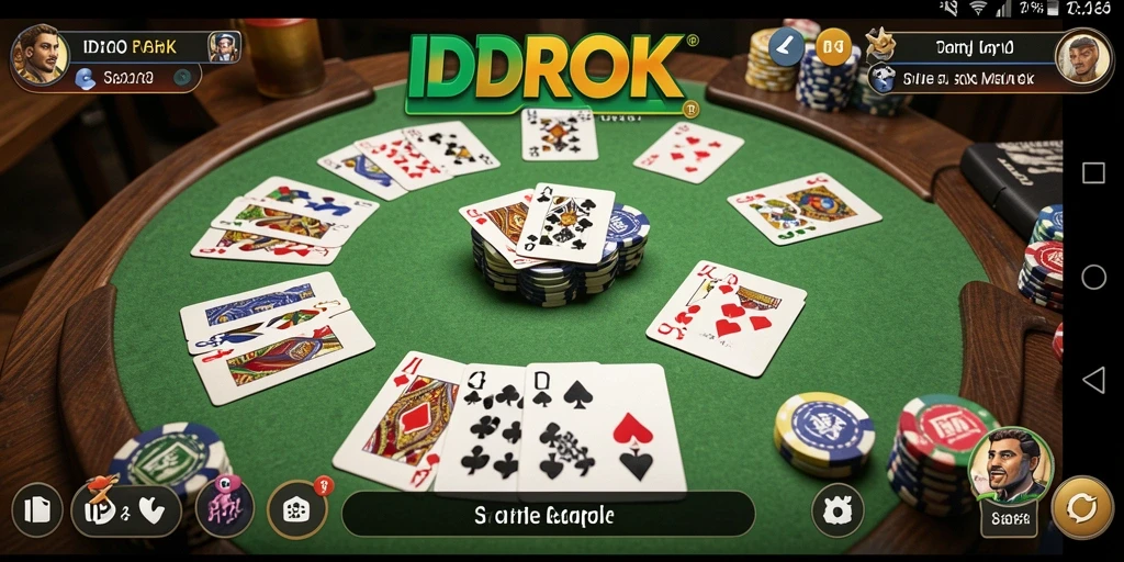 Screenshot gameplay <strong>IDROK</strong> menampilkan suasana seru permainan Gaple.