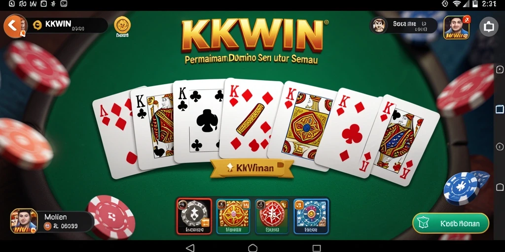 Tampilan gameplay KKWIN yang seru dalam permainan Domino.