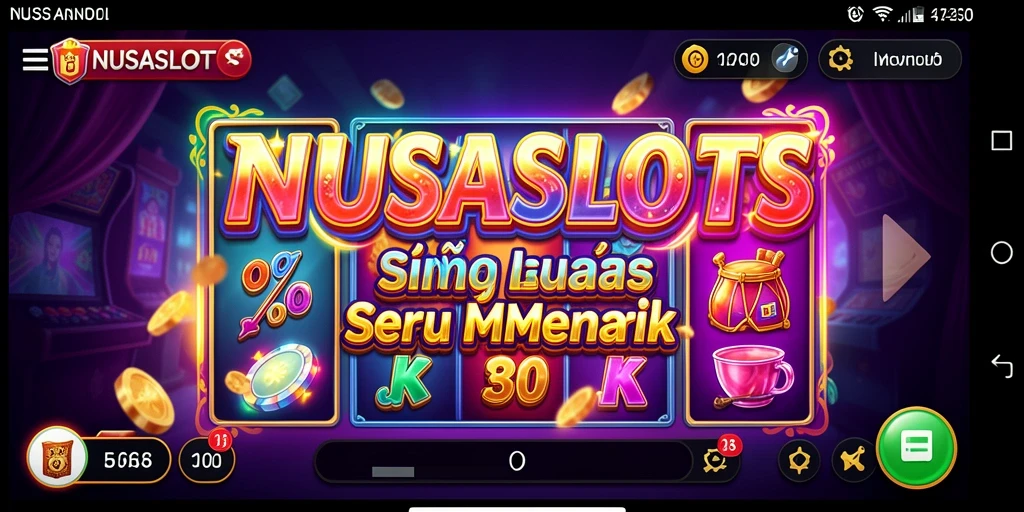 Tampilan gameplay menarik dalam NUSASLOTS yang penuh warna.