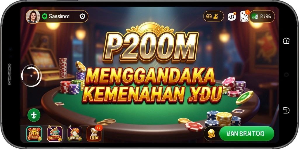 Screenshot gameplay P200M menampilkan pengalaman Kasino yang mendebarkan.