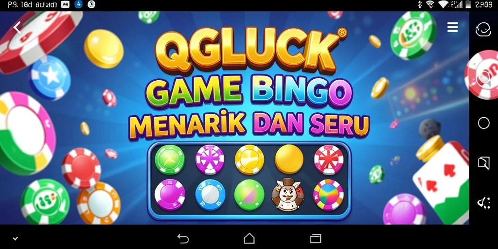 Screenshot gameplay utama QGLUCK yang menampilkan keseruan Bingo.