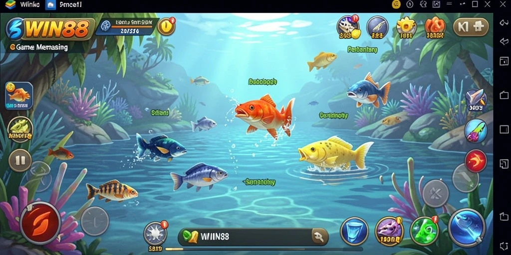 Tampilan gameplay WIN88 yang seru saat memancing ikan besar.